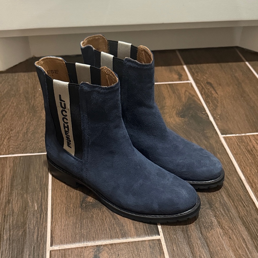 Lucchese Blue Suede Ankle Boots